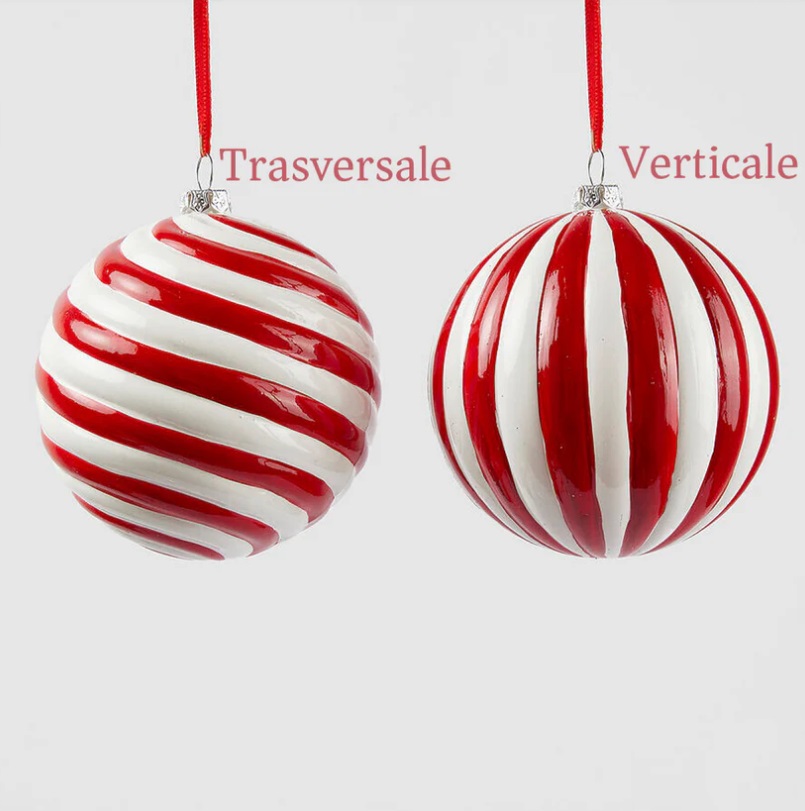 Decorazione palla candy da appendere in plastica - 2 modelli casuali - diam.10 cm - EDG