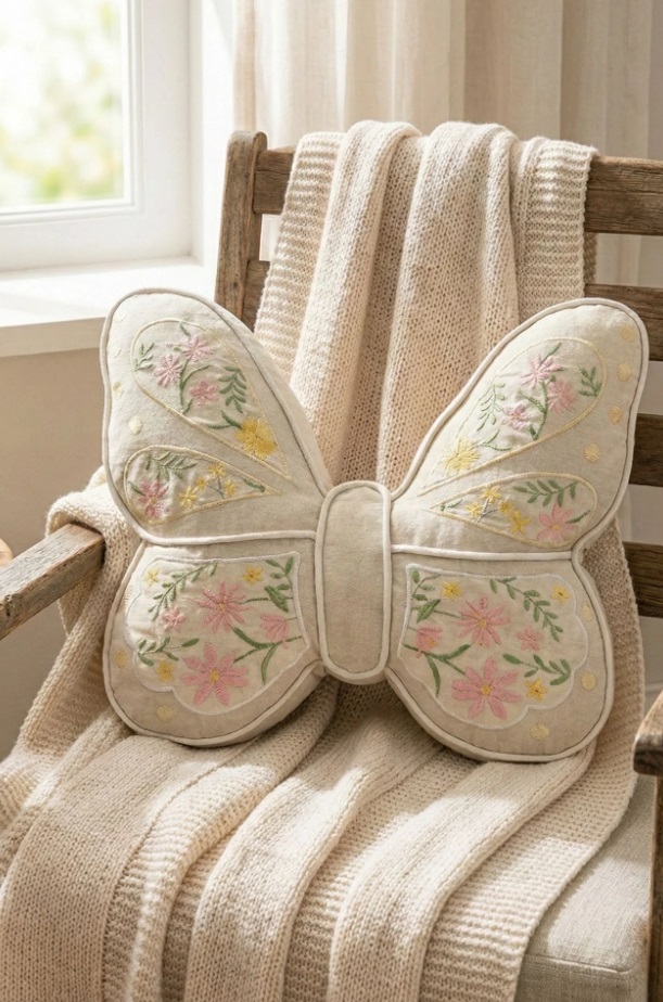 Cuscino sagomato farfalla - Linea Encanto - vari colori - 45x37 cm - Clodette