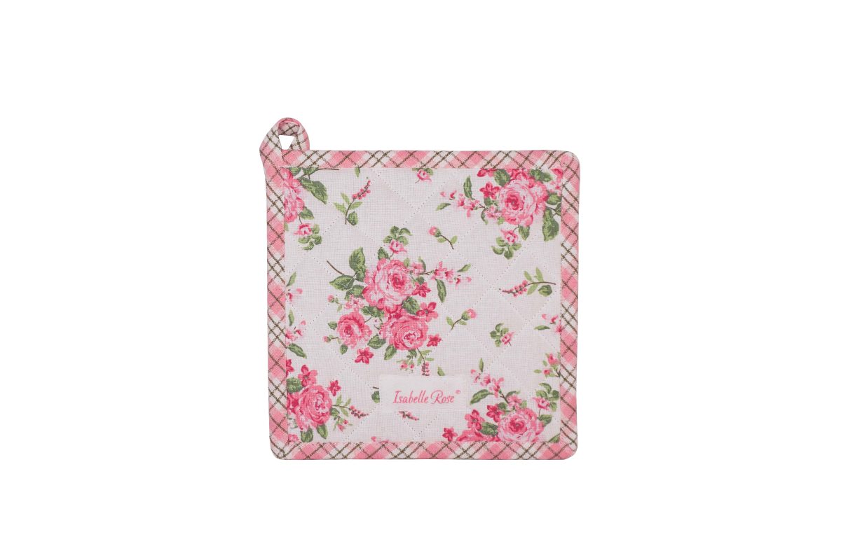 Guantone in cotone con fiori + presina  - Linea Bella - Isabelle Rose