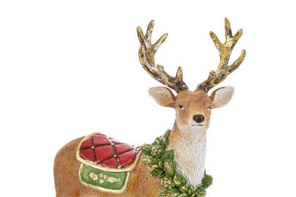 Renna natalizia in resina - H.32 cm