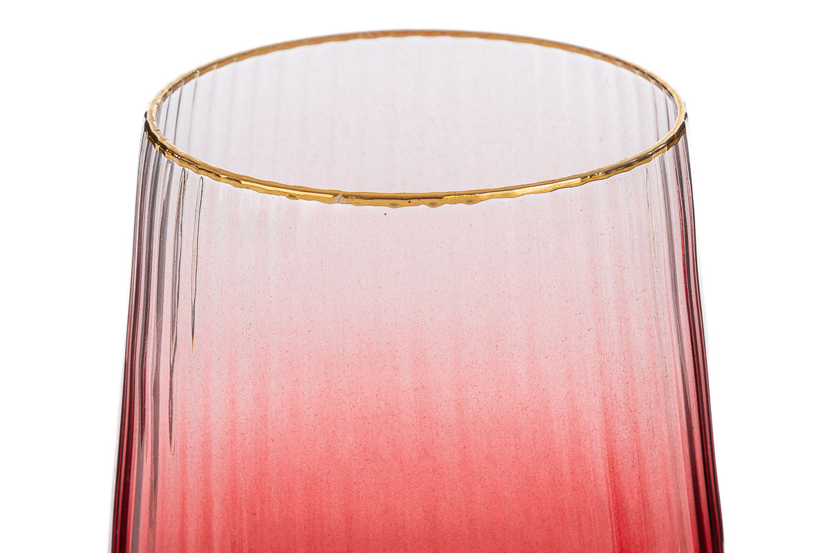 Servizio 6 bicchieri acqua in vetro rosso - Le Stelle