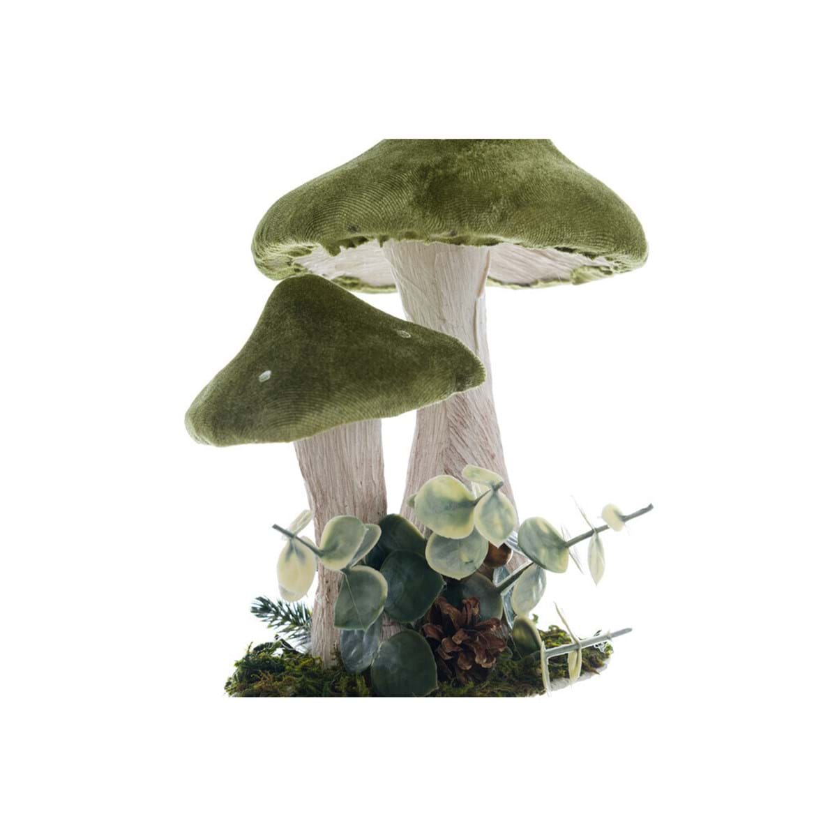 Funghi decorativi in polistirolo e velluto - 17x13x21 cm - Blanc Mariclo