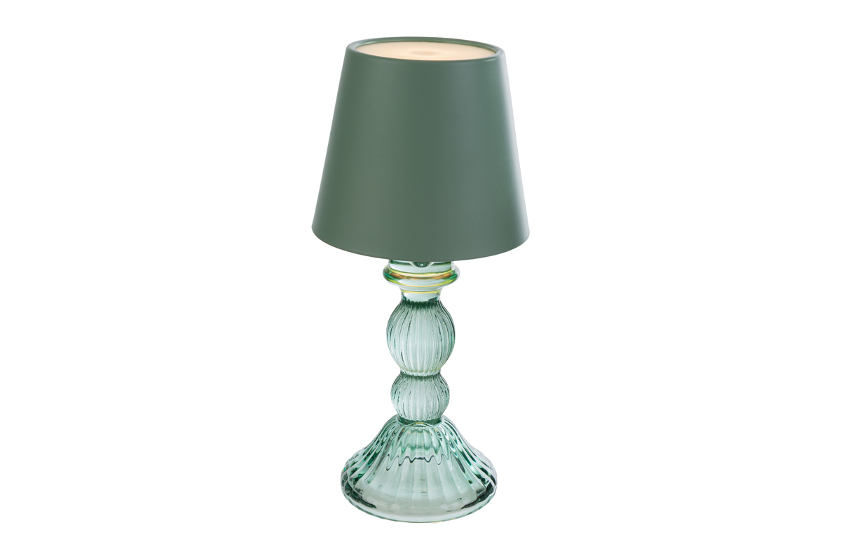 Lampada a led drim in vetro verde menta c/box - H.24.5x11 cm - Le Stelle