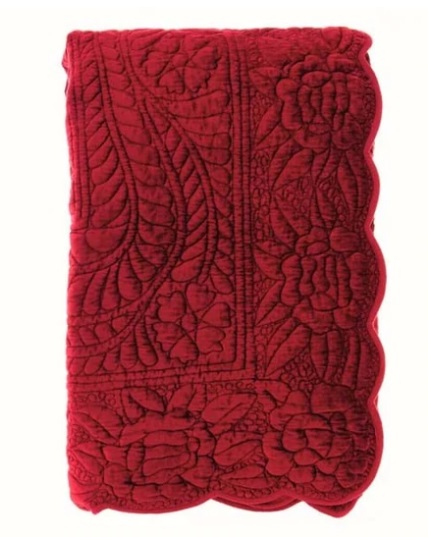 PROMO- Boutise matrimoniale in velluto rosso - 260x260 cm - blanc mariclo