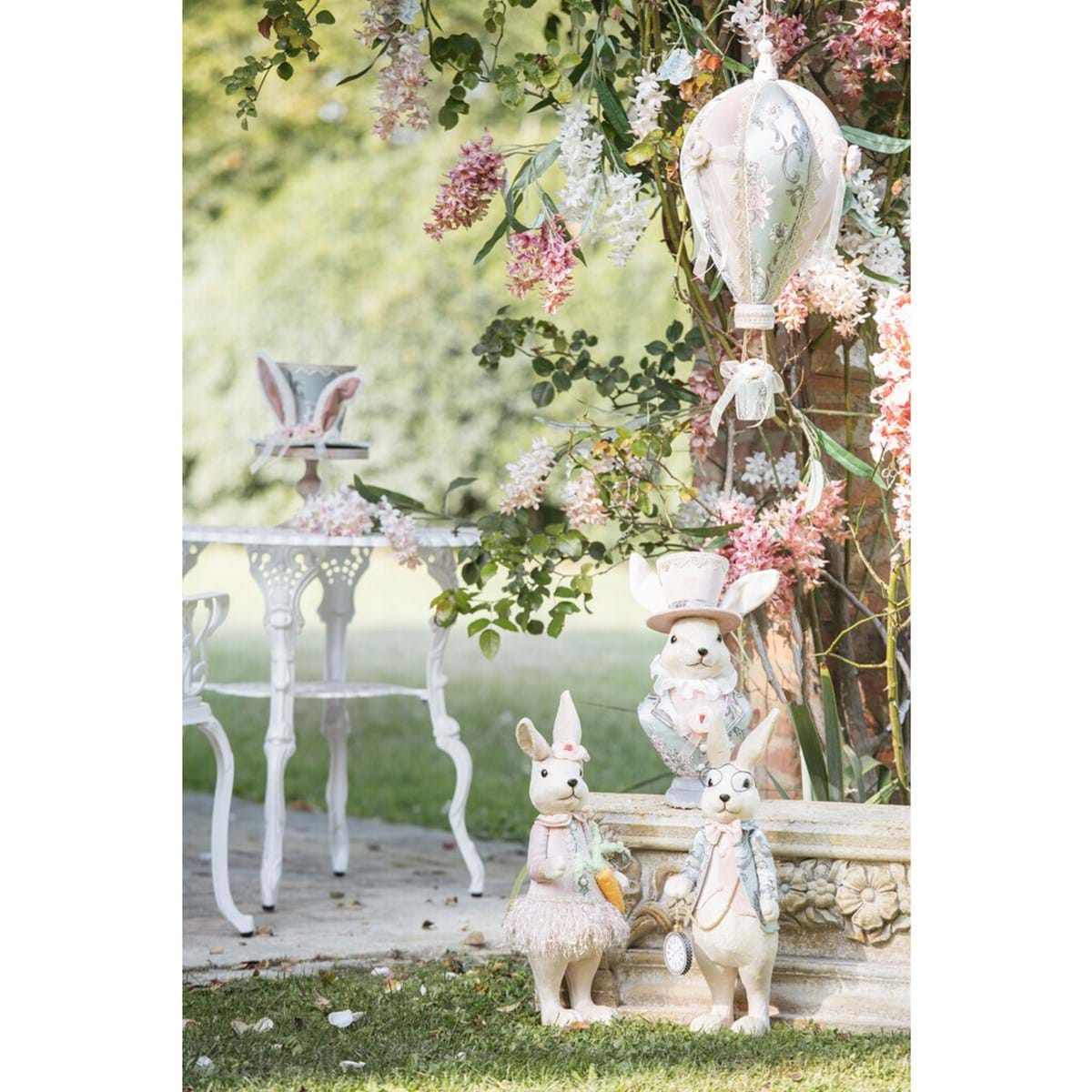 Decorazione pasquale coniglio in tessuto - Corelli Collection - 18x45 cm - Blanc Mariclo - Foto 4