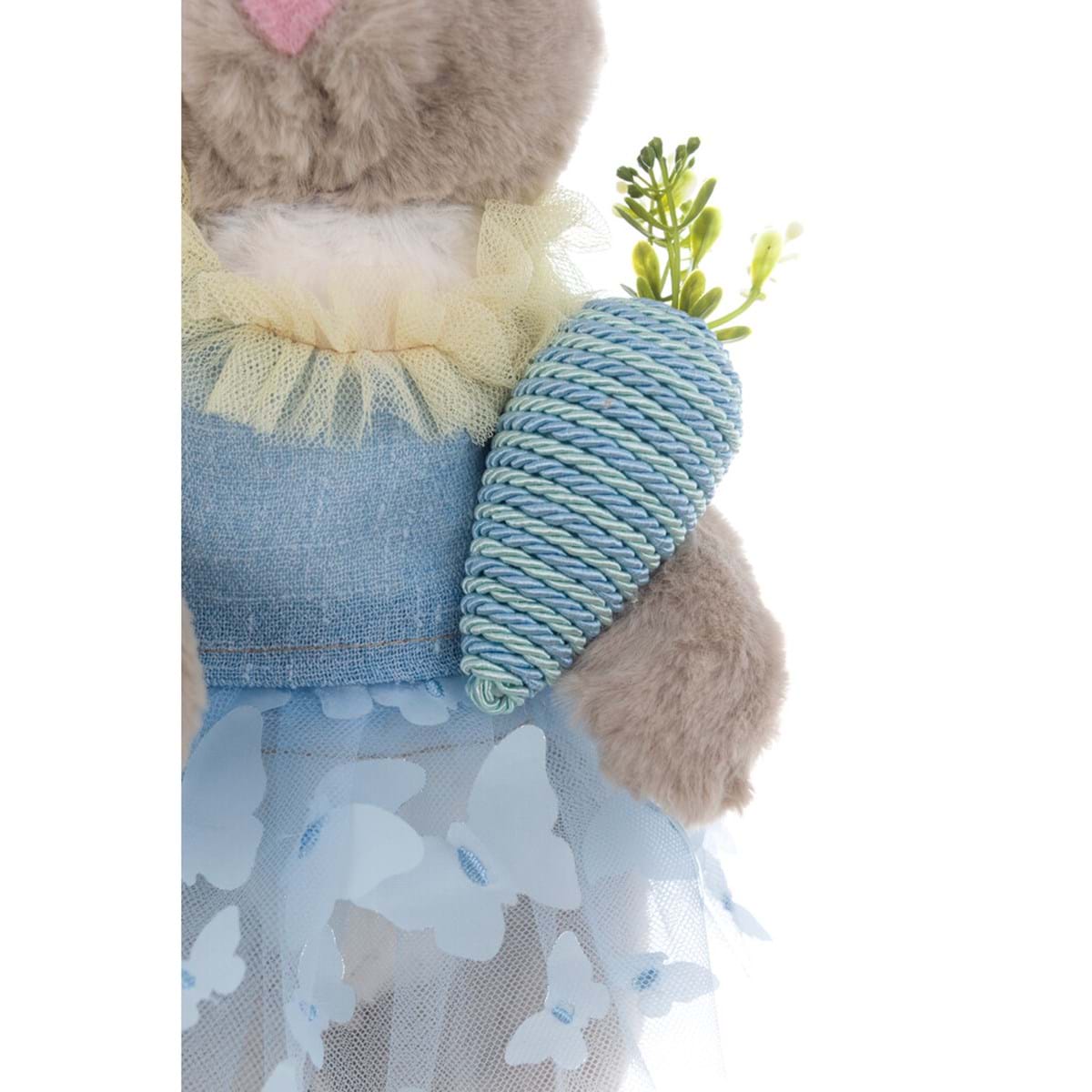 Coppia conigli in peluche c/abiti in tessuto - Collezione Pomona - 15x19x49 cm - Blanc Mariclo