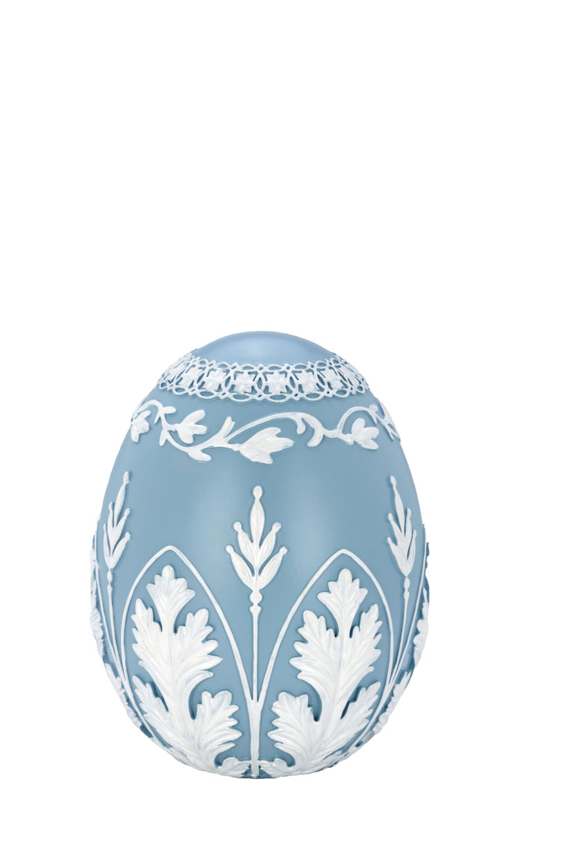 Uovo decorativo in resina con decoro a rilievo - vari colori - H.16x12 cm - Hermann Bauer Kollektion