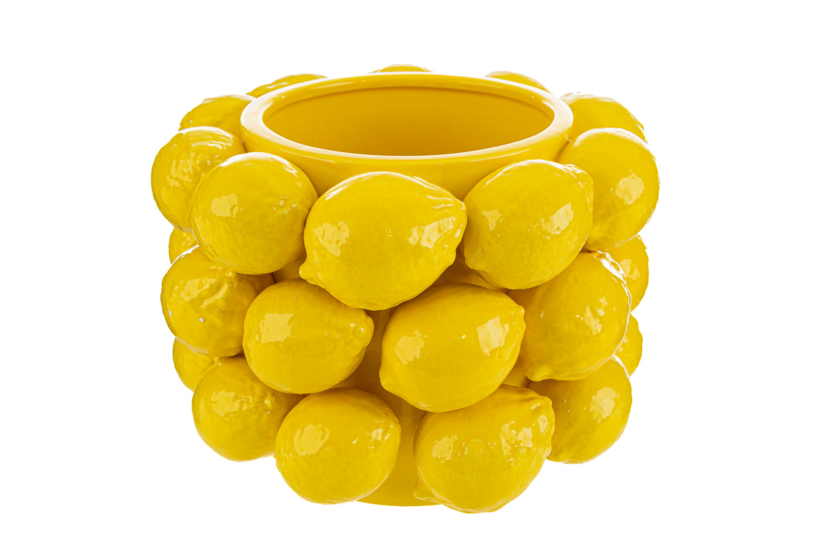 Vaso ceramica con limoni gialli - 26x20 cm - Le Stelle