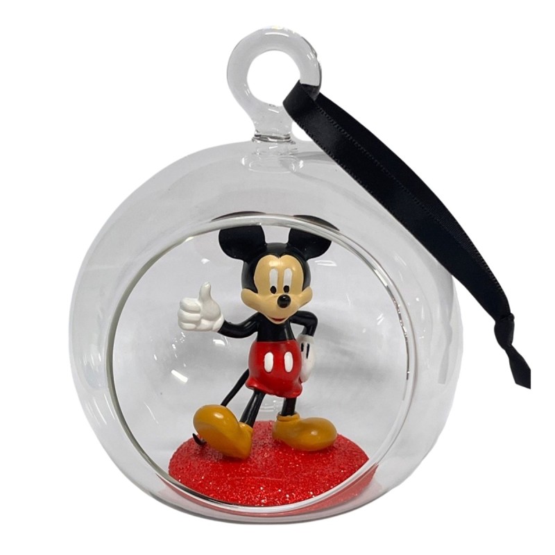 Decorazione Topolino 3D in palla di vetro c/scatola regalo - H.12 cm - DIsney