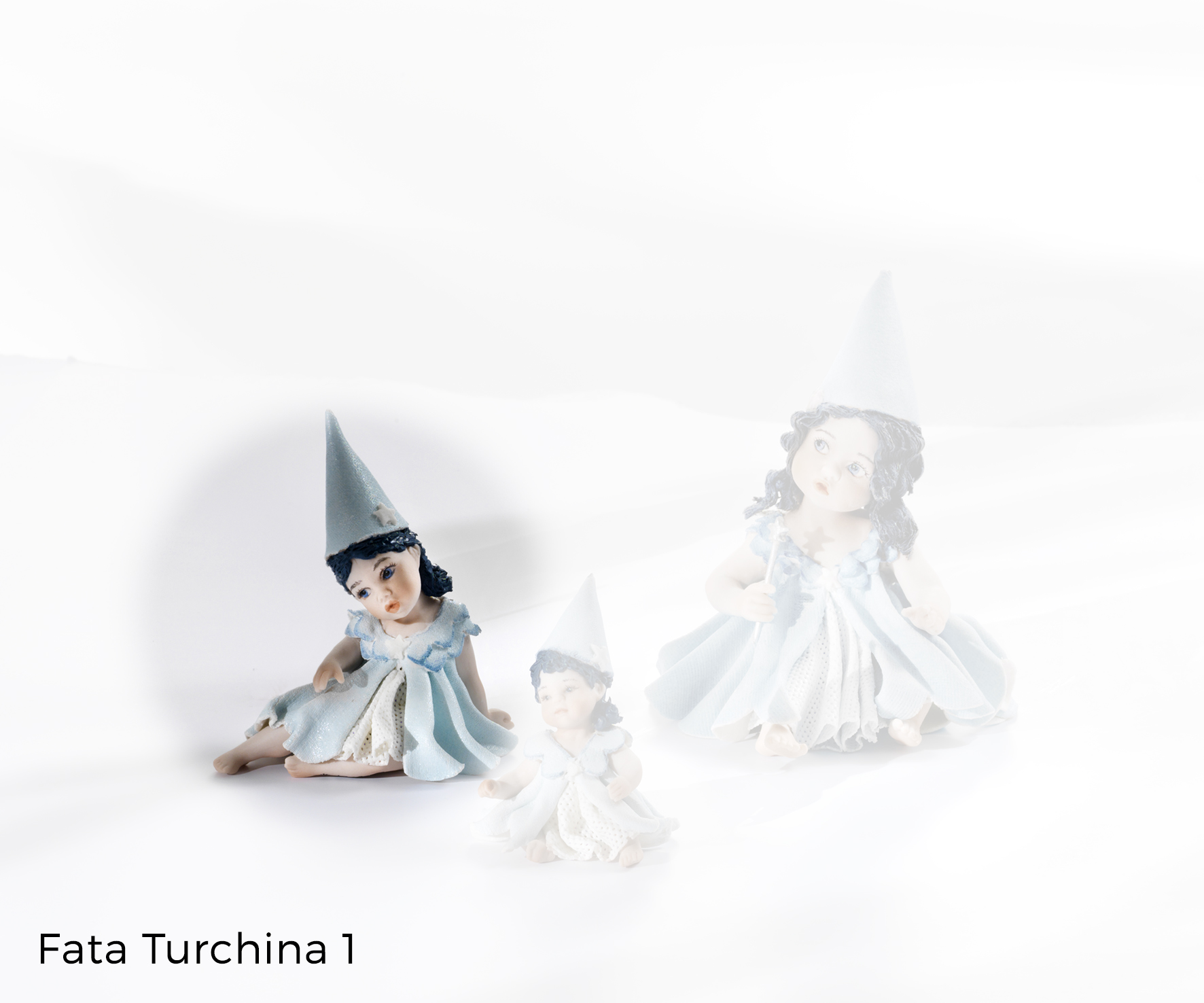 Figura in porcellana Fata Turchina - H. 10.5 cm - Sibania