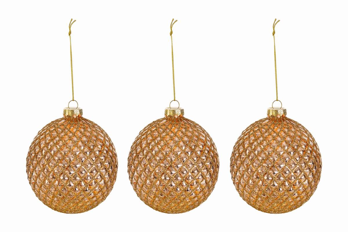 Set 3 palline in vetro oro - diam.10 cm - Le Stelle