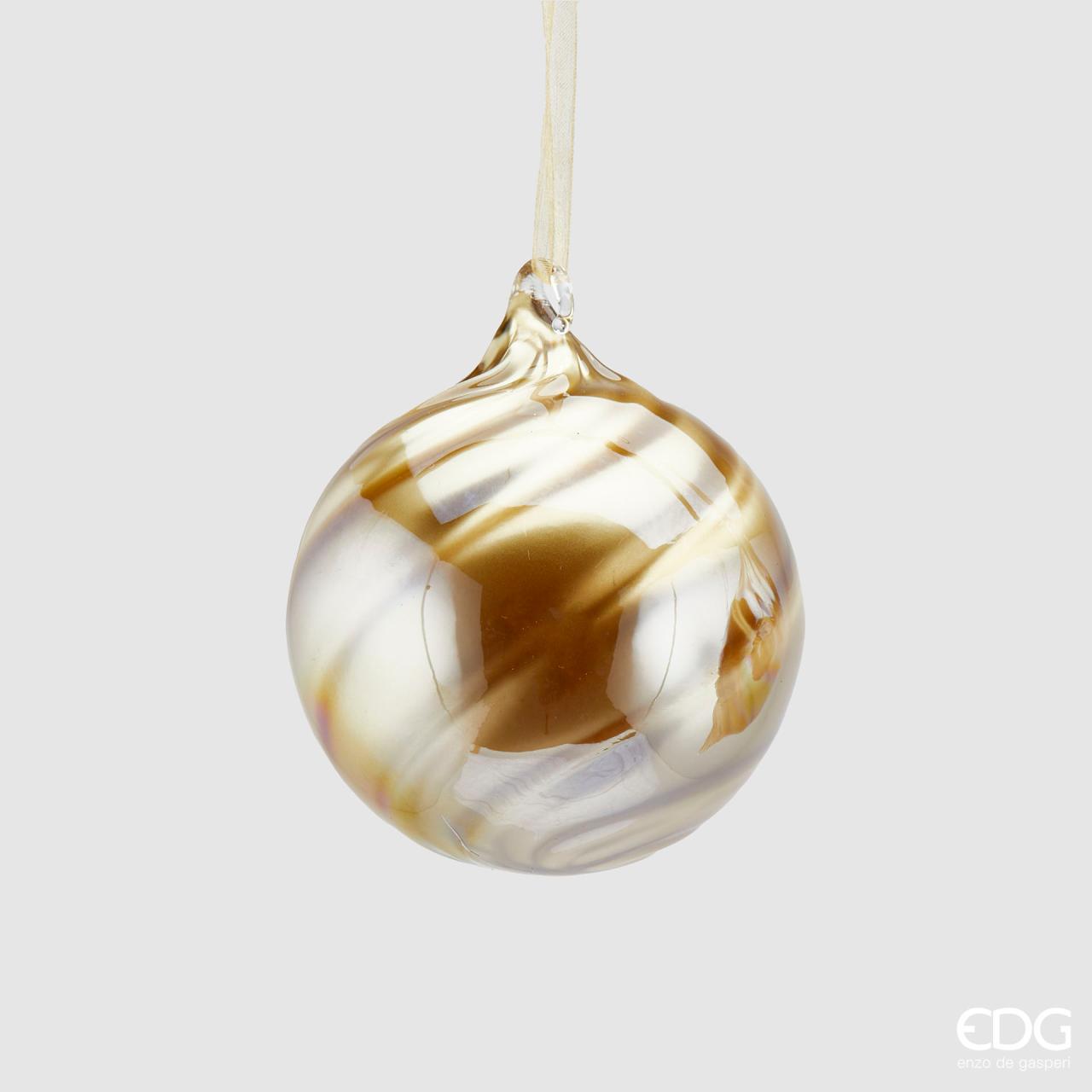 Palla vetro oro spirale - diam. 9 cm - EDG