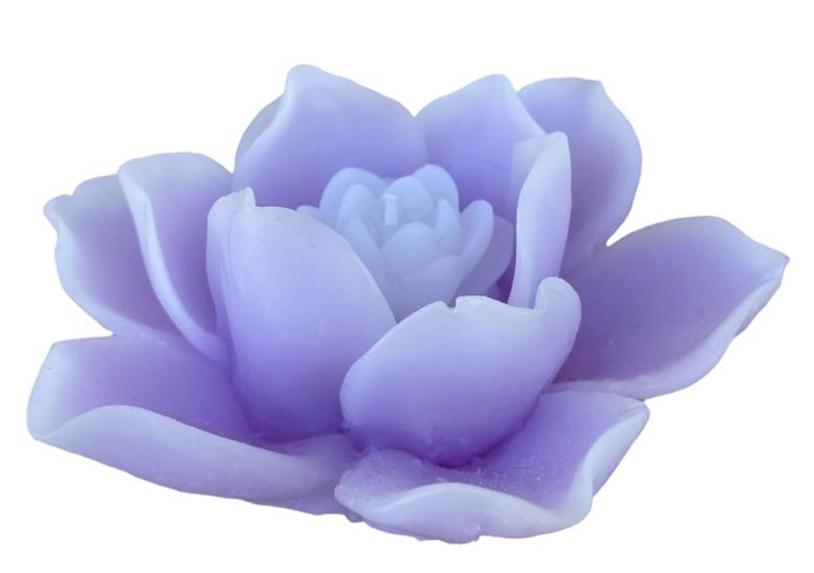 Candela fiori di loto colore viola - d 15 x h 7 cm - CereriaParma