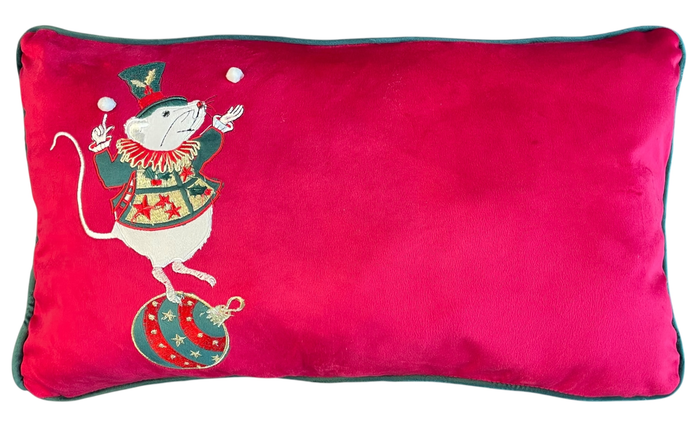 Cuscino rettangolare natalizio in velluto CIRQUE DE NOEL - 45x60 cm - vari colori - Clodette