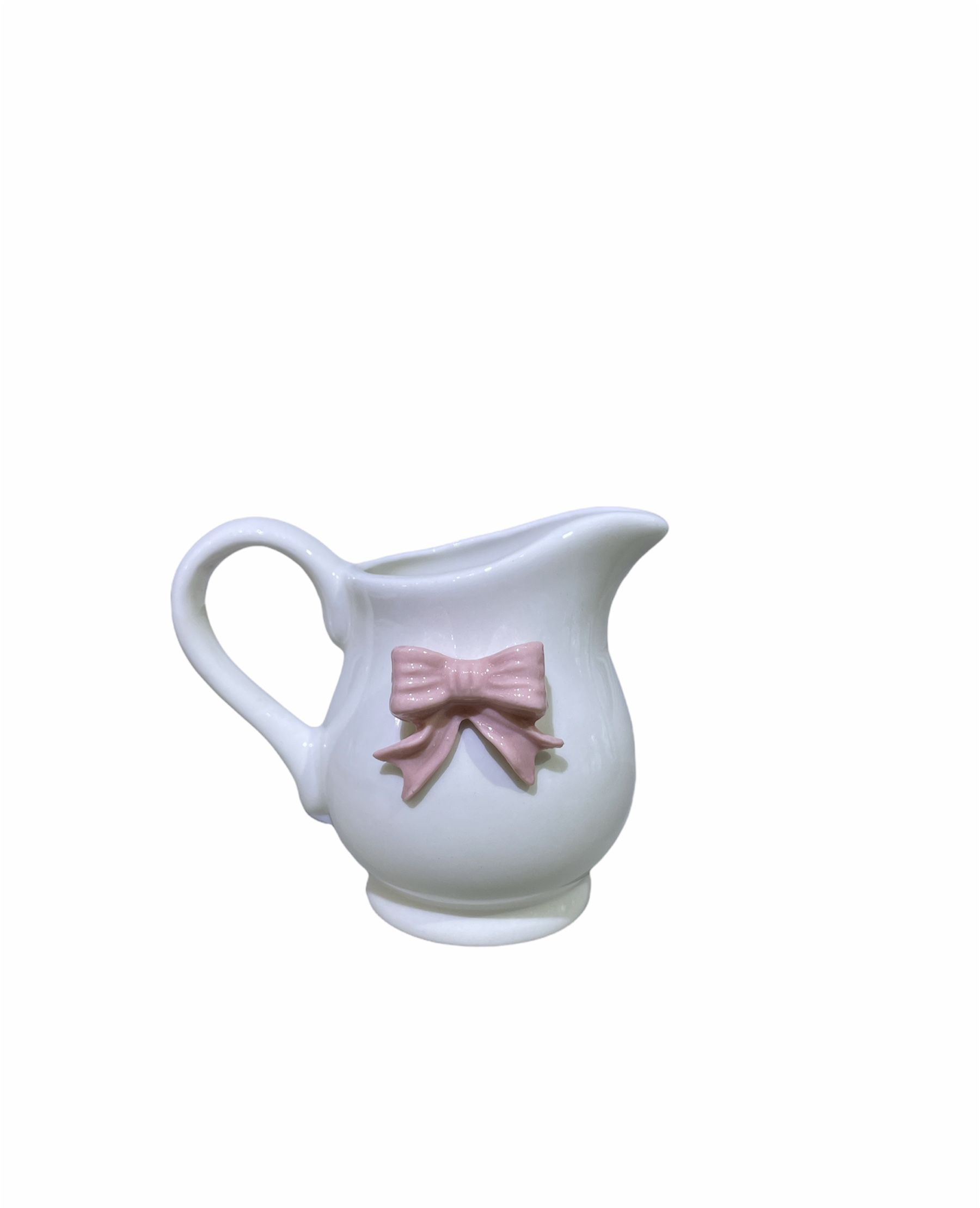 Lattiera in ceramica di capodimonte con fiocco disponibile in diversi colori - h11 d12 - Ad Rem Collection