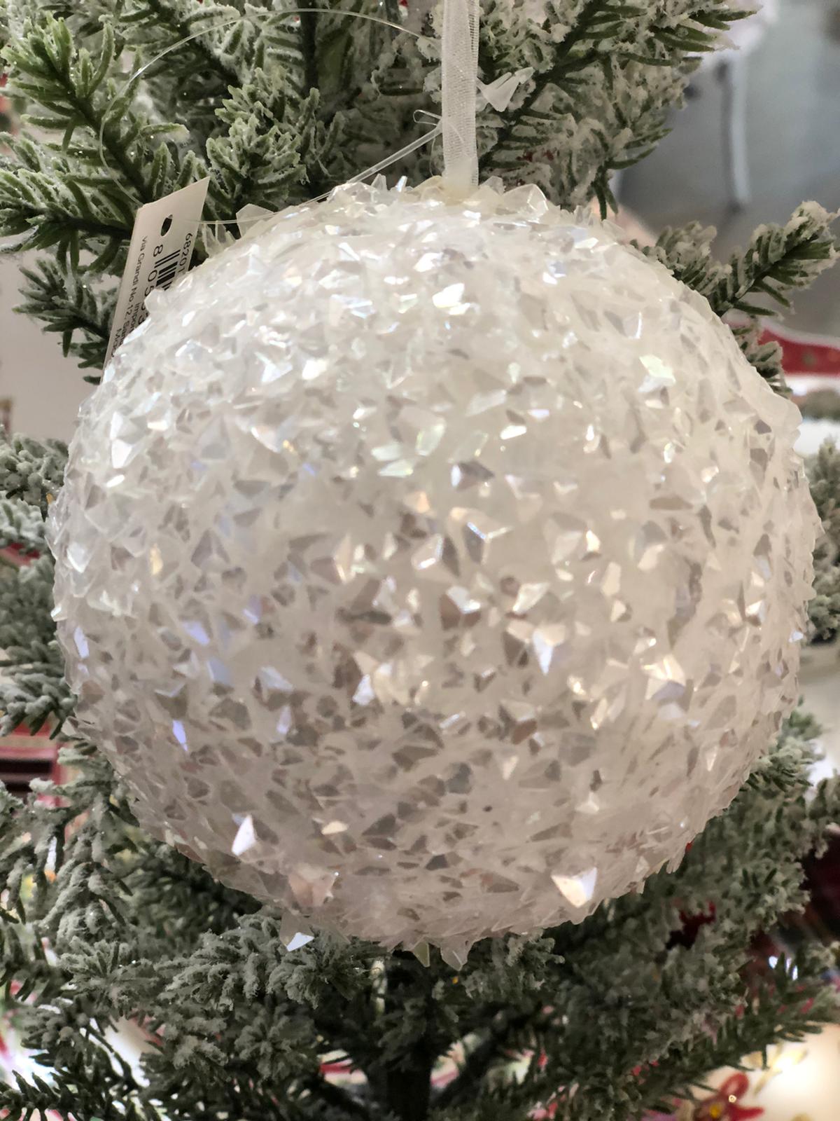 Appendino sfera con gocce in rilievo - decoro natalizio  - edg