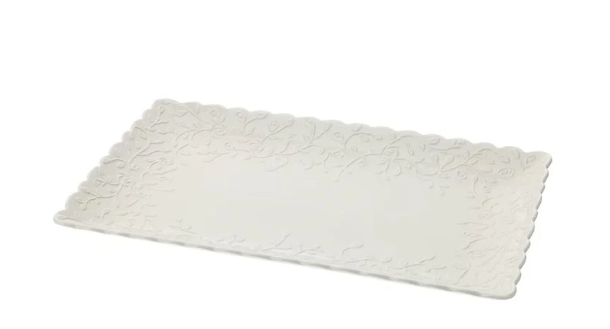 Vassoio rettangolare in porcellana Romance - 31x18.5 cm - Hervit