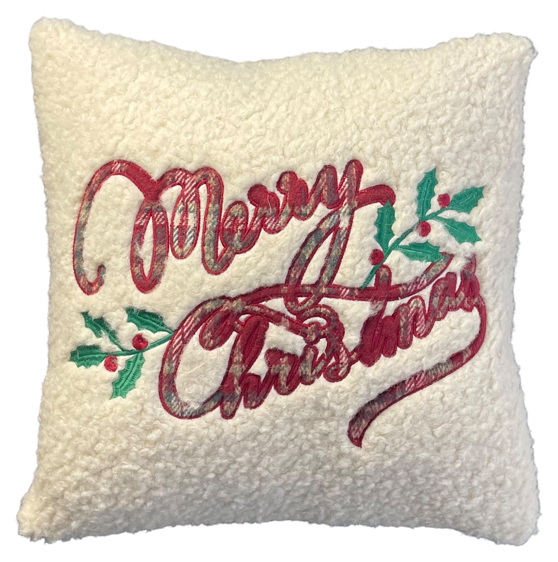 Cuscino quadrato natalizio Merry Christmas in boucle Cottage - 45x45 cm - Clodette