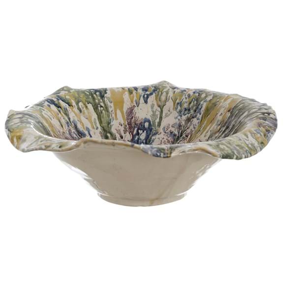 Centrotavola in ceramica - Collezione Aegeo - Diam.34 cm - Blanc Mariclo