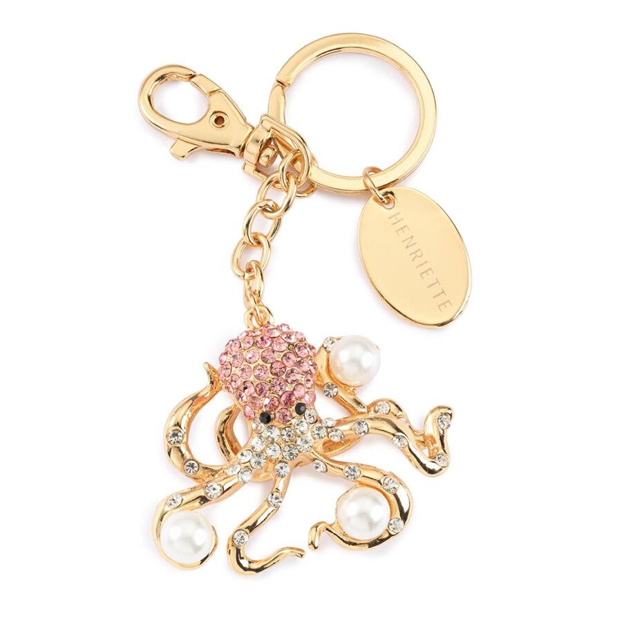 Portachiavi polipo in metallo c/strass e scatola regalo  - 6x5 cm - Henriette