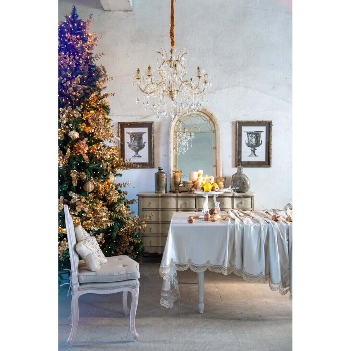 Tovaglia con pizzo - Collezione Barocco - 160x300 cm - Blanc Mariclo