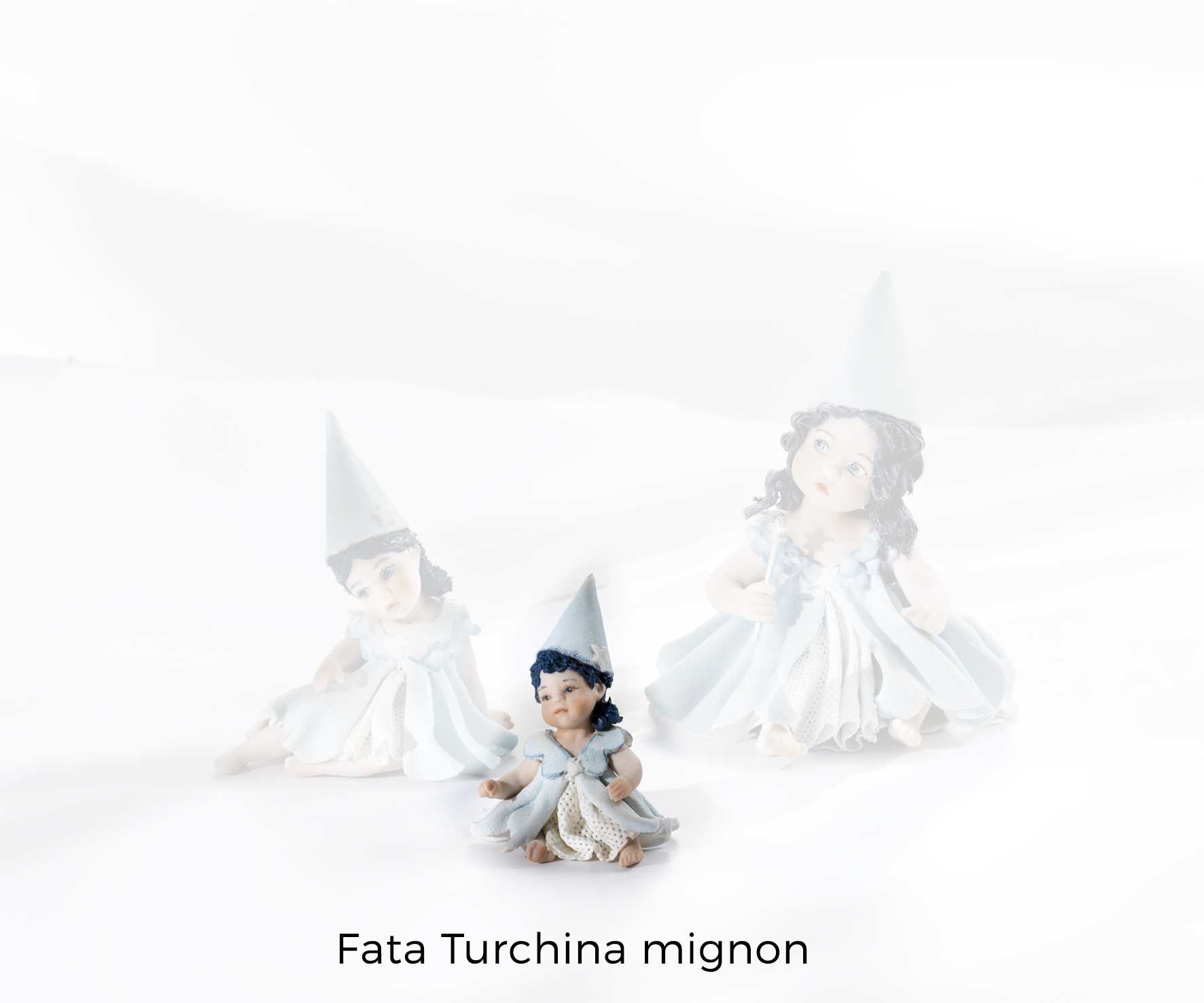 Figura in porcellana Fata Turchina mignon  - H. 6.5 cm - Sibania