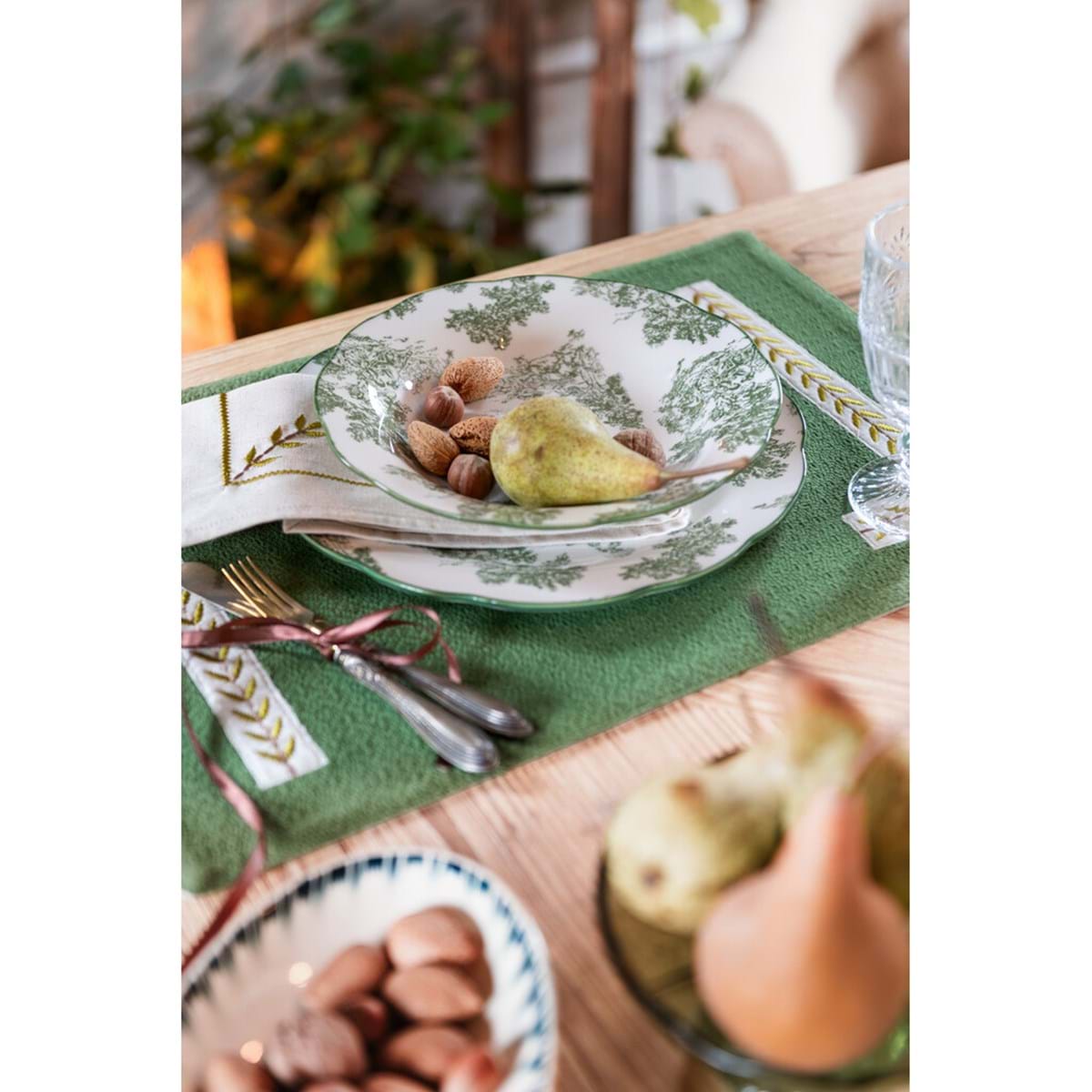 Servizio piatti 18 pz in porcellana verde Affinita Elettive - Blanc Mariclo