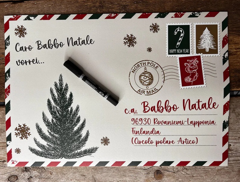 tovaglietta in vinile caro babbo natale - 48x33 cm - L'atelier17