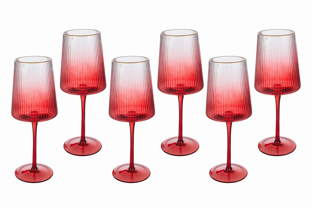 Servizio 6 calici in vetro rosso - Le Stelle