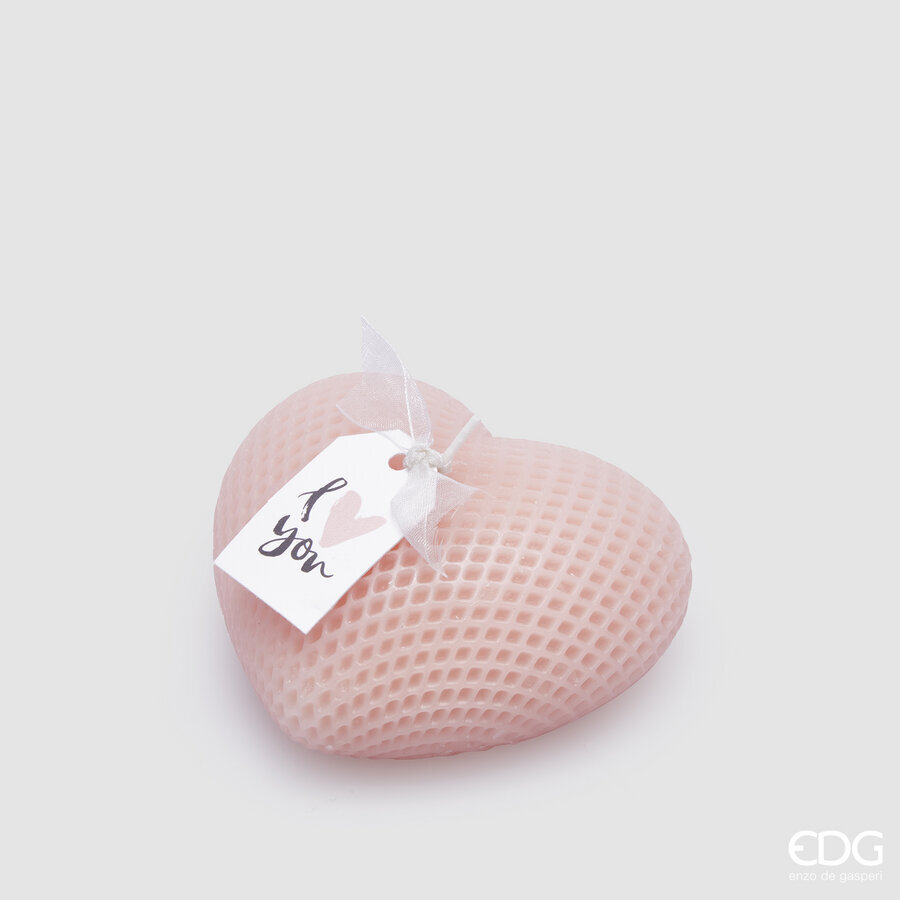 Candela a cuore rosa - H.5x9 cm - EDG