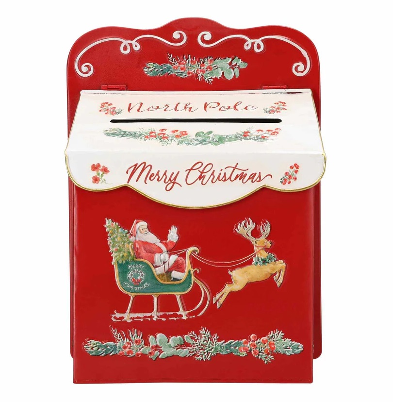 Cassetta postale di natale in metallo Polo Nord - H35.5x13x26 cm - Timstor