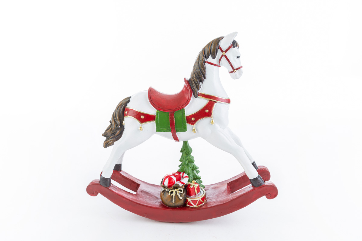 Cavallo a dondolo in resina colorato - 26x26 cm