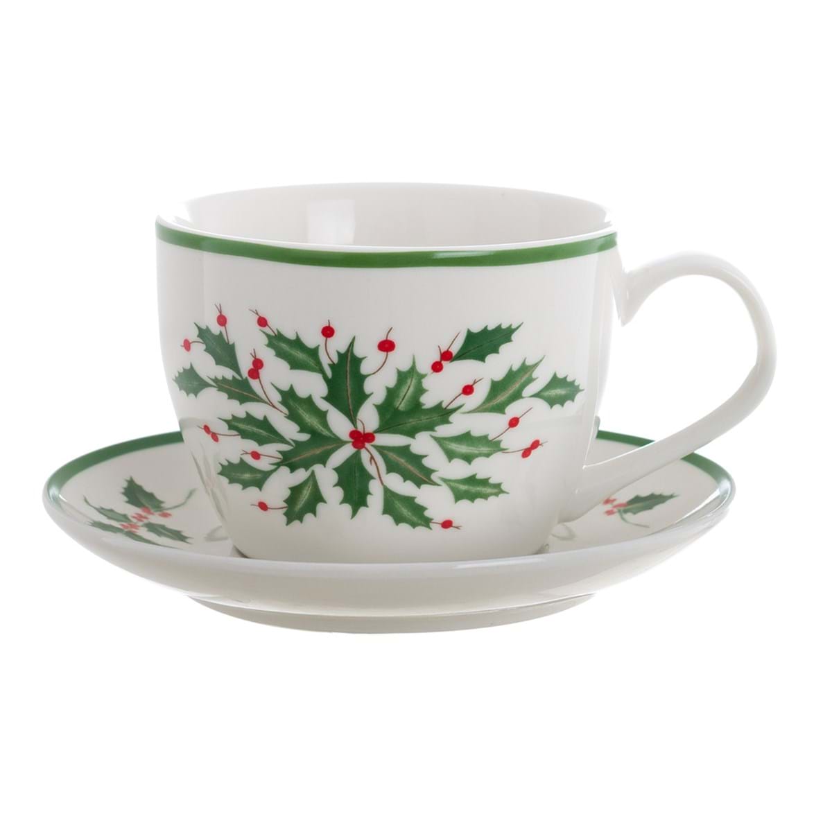 Tazza con piattino in porcellana Oh Holy Night - 400 ml - Blanc Mariclò