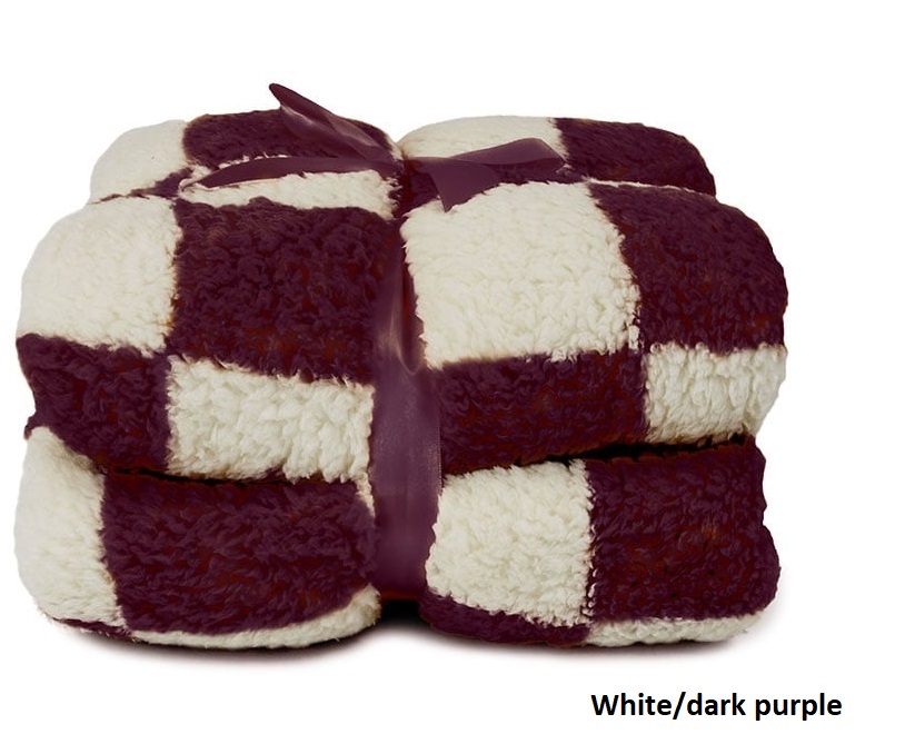 Plaid pellicciato a quadroni Check - vari colori - 150x200 - Unique Living