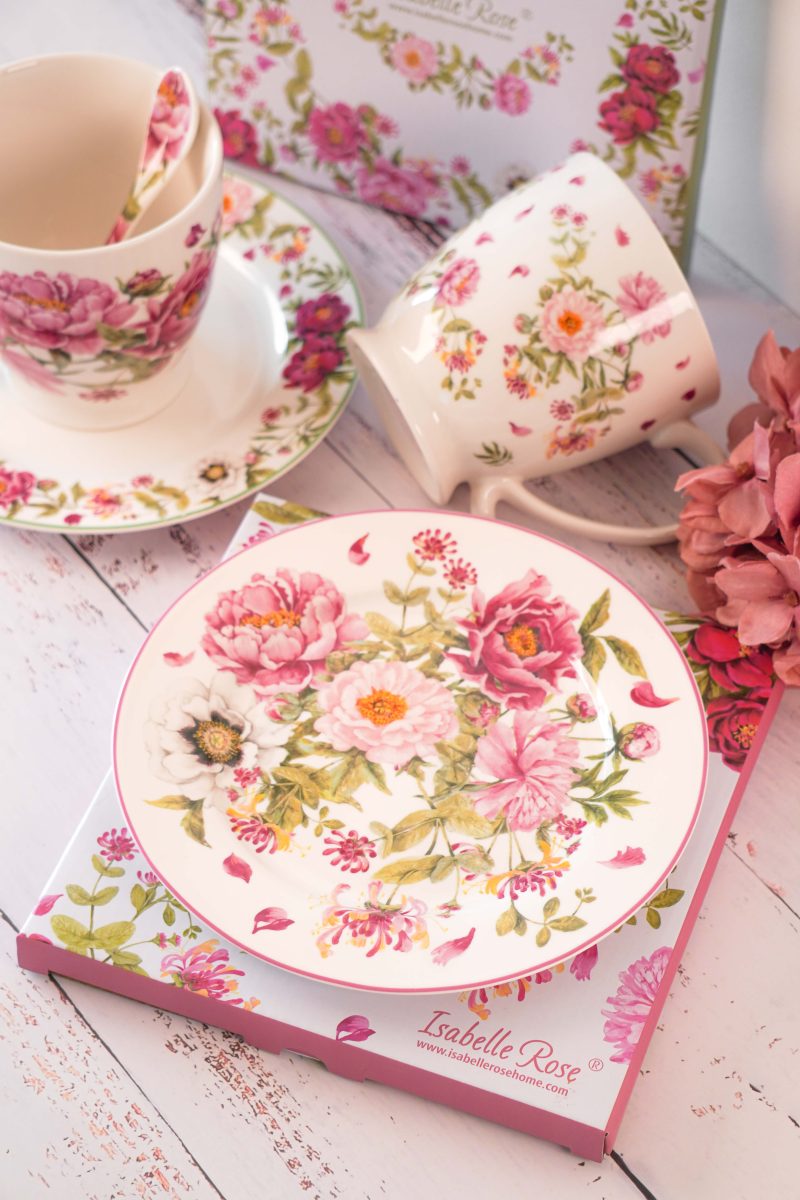 Piattino da dolce Peonia in porcellana - diam.19.5 cm - Isabelle Rose