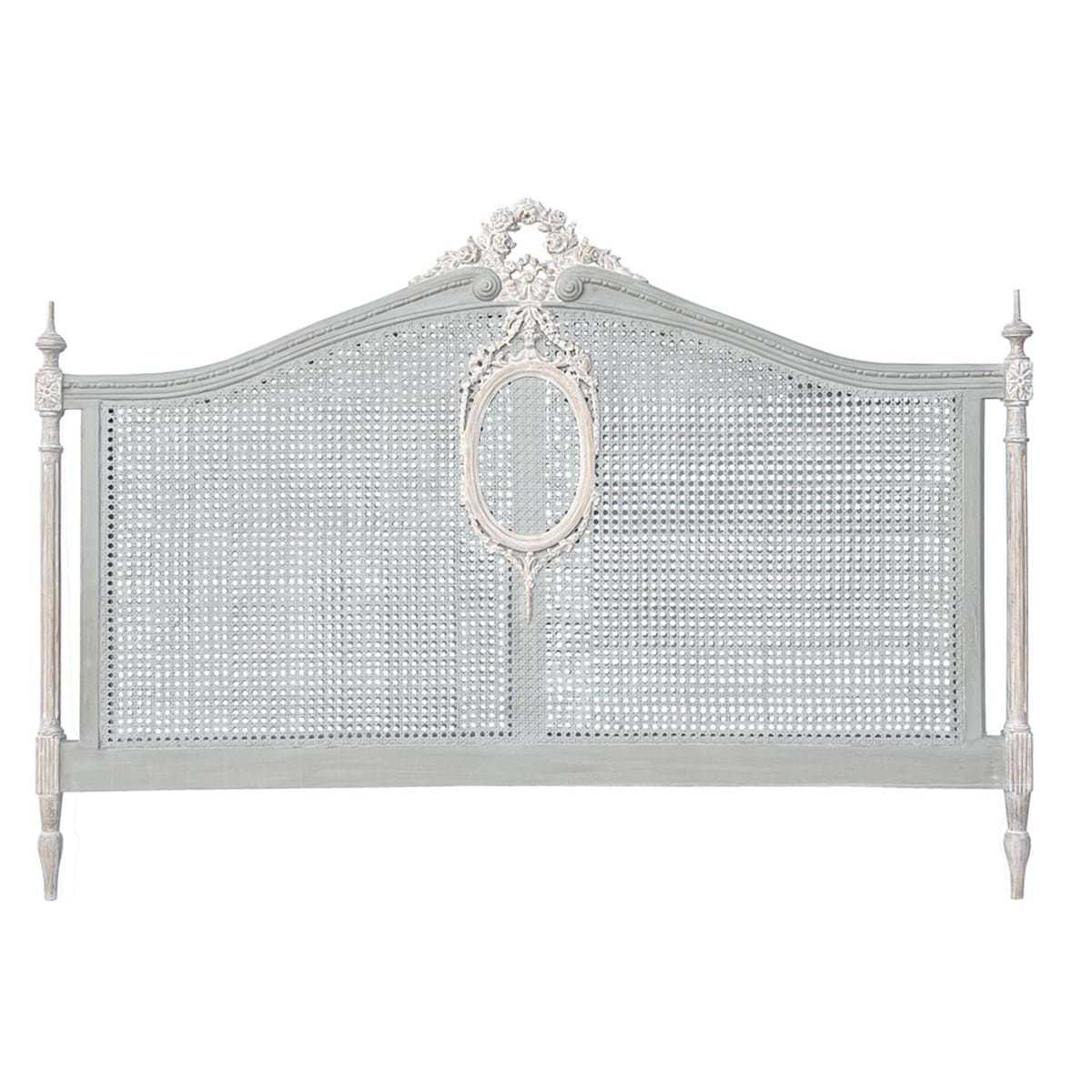 Testata letto in legno di mango + mdf color polvere - Collezione Violetta - 180x5x130 cm - Blanc Mariclo