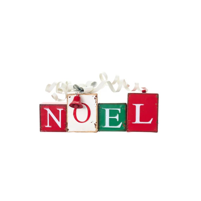 Decorazione in latta NOEL - 33x15 cm - Nuvole di Stoffa