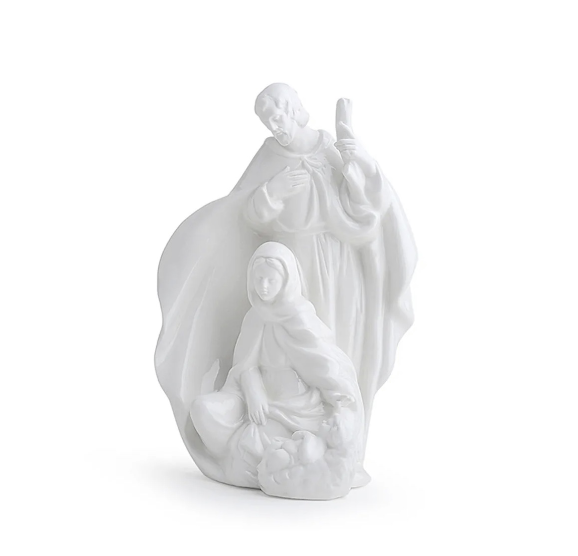 Sacra famiglia in porcellana bianca - h. 16 cm - Hervit