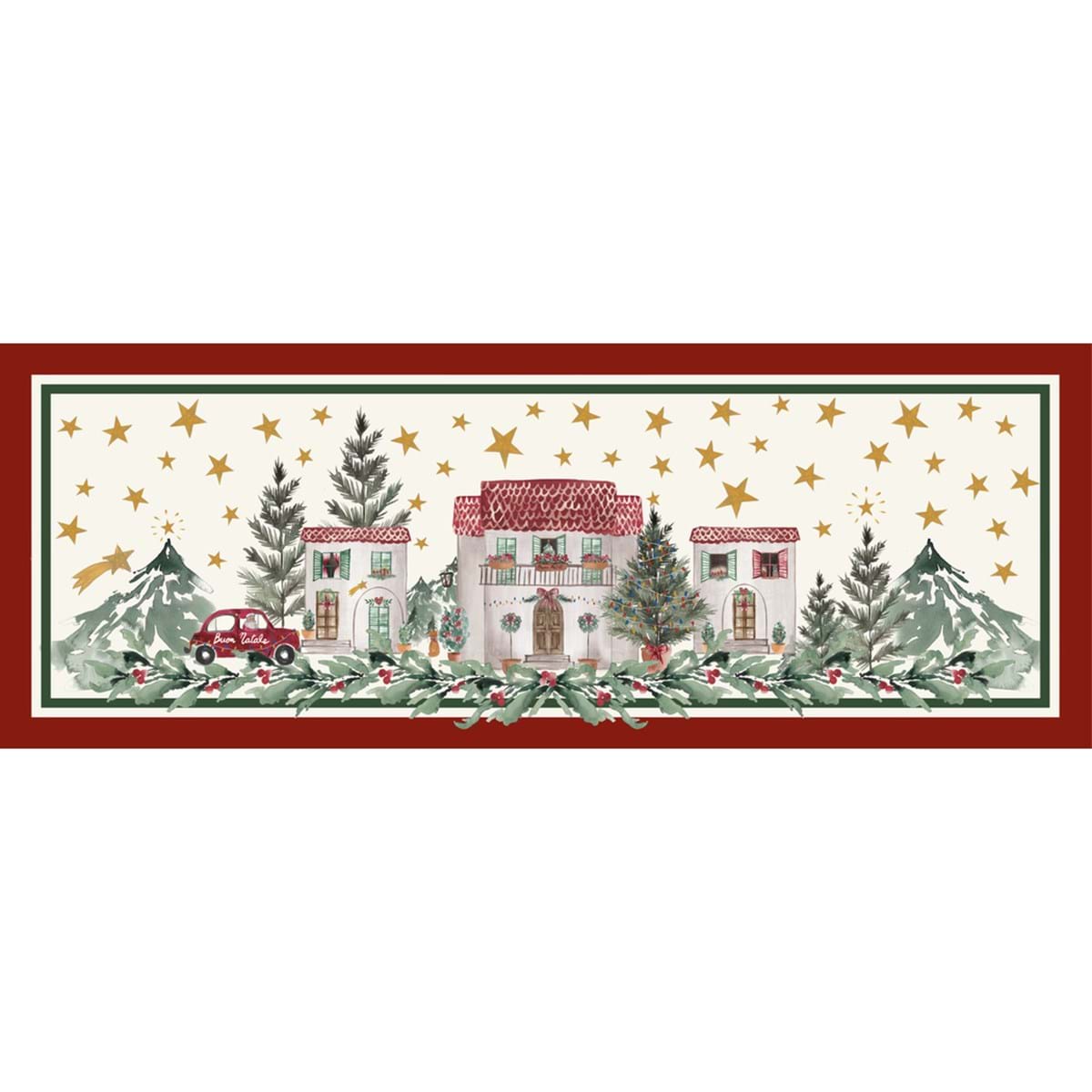 Tappeto in vinile Un Natale Italiano - 52x140 cm - Blanc Mariclo