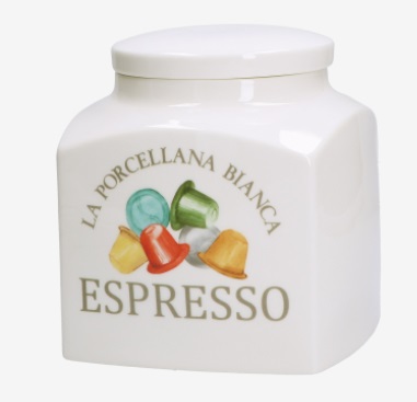 Barattolo espresso in porcellana - 1800 cc 12x12xh16 cm - La porcellana bianca