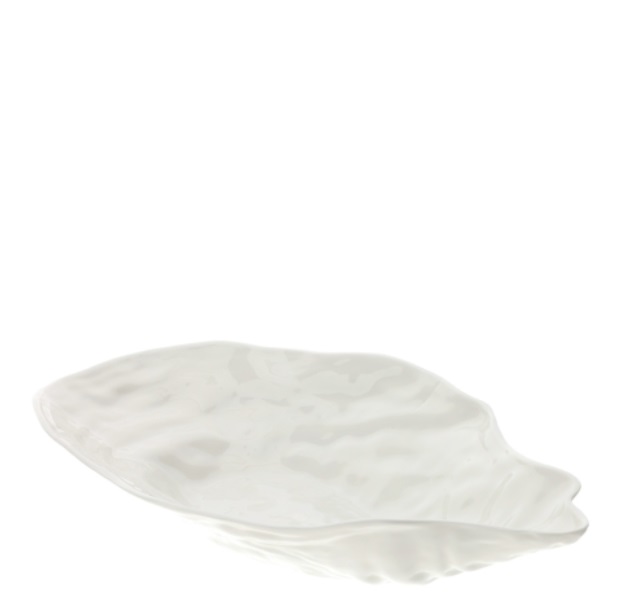 Portafrutta ostrica in porcellana - H.7.5x26x43 cm - Hervit