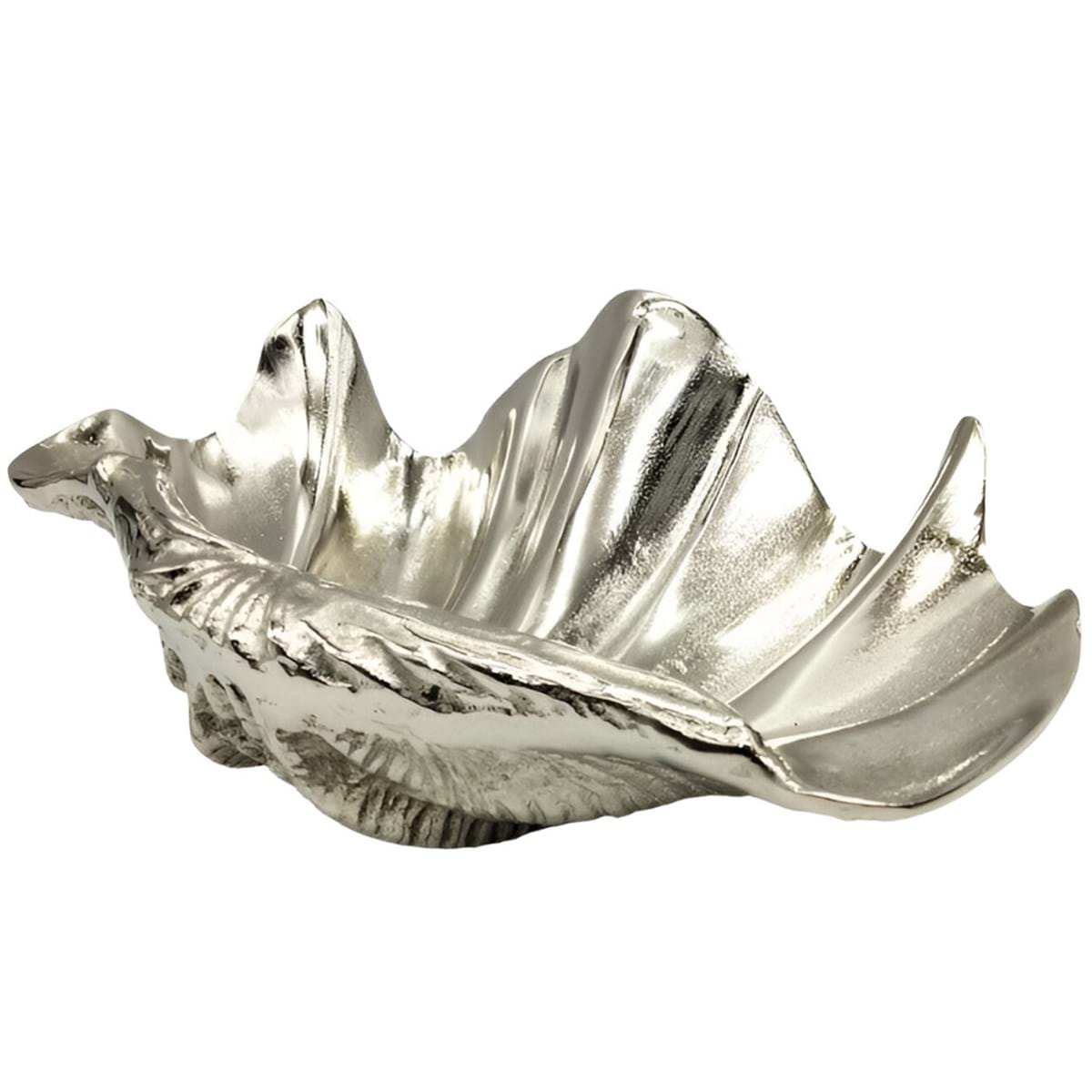 Svuota tasche / centrotavola in alluminio nichelato - Aurea Collection - 43x26x10 cm - Blanc Mariclo