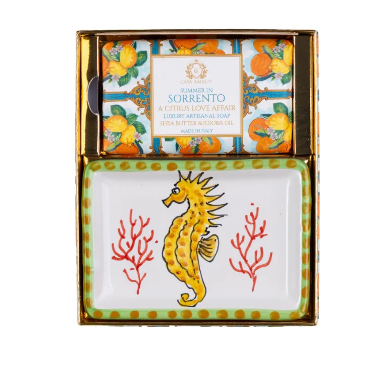 Sapone artigianale Sorrento box regalo in maiolica Made in Italy - CasAmalfi