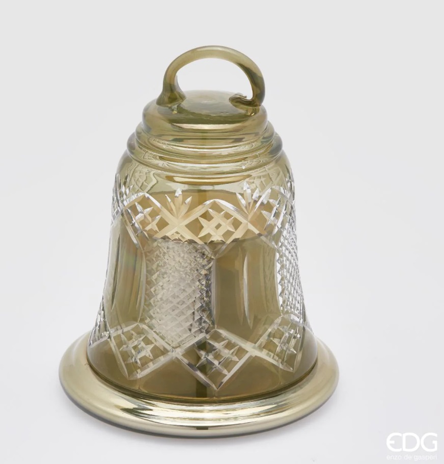 Candela campana in vetro verde - 230 gr. - EDG