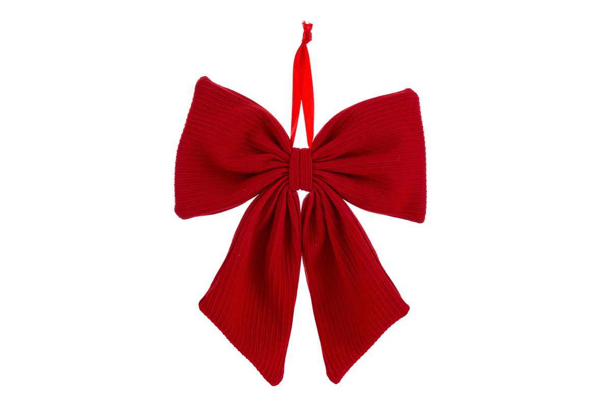 Appendino fiocco stoffa rosso - 30 cm
