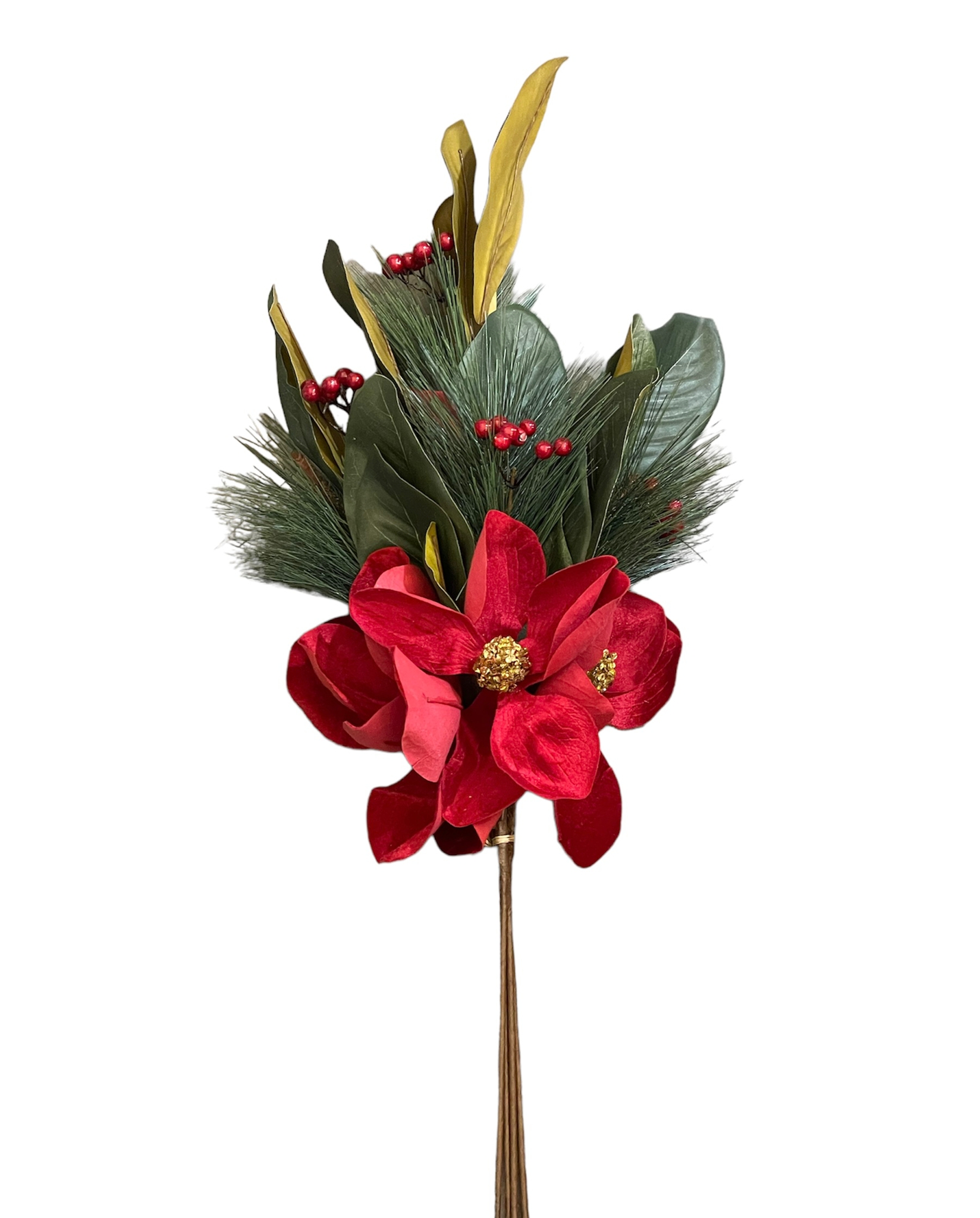 Bouquet di Magnolia rosso e oro - 80 cm - EDG