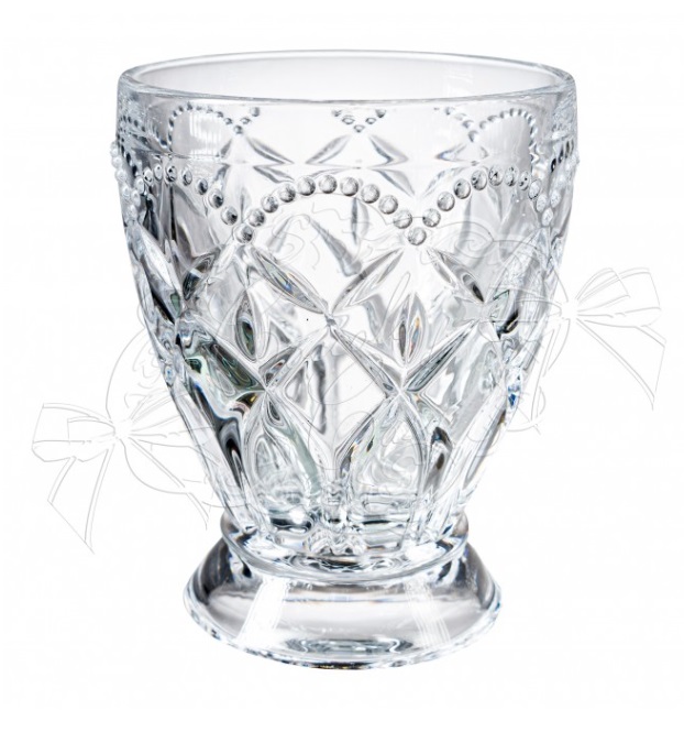 Set 6 bicchieri acqua in vetro trasparente PEARL - H.10x8 cm - 240 ML - Coccole di Casa