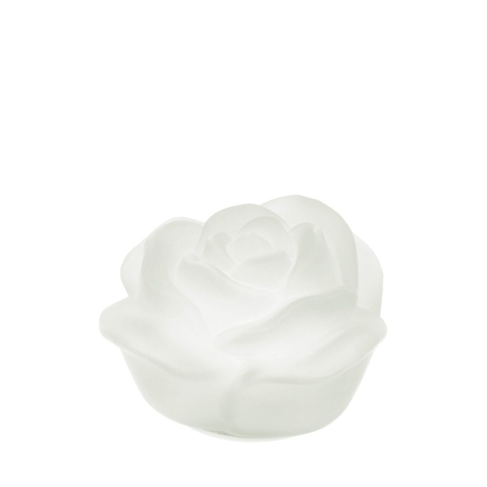 Rosa in vetro satinato c/led - vari colori - 10 cm - Hervit