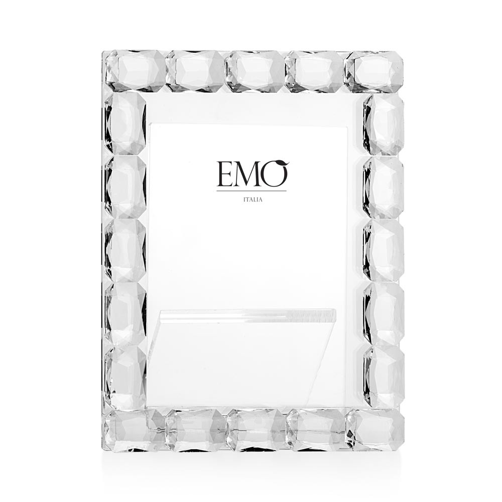 Cornice rettangolare con gemme in cristallo - Collezione Ghiaccio - 17x21.5 cm - Emo