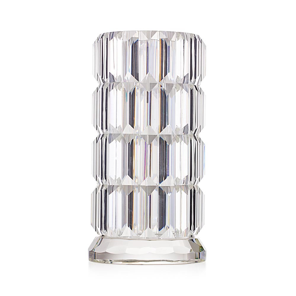 Vaso da tavolo in cristallo cilindrico - Collezione Ghiaccio - 15x15x16 cm - Emo